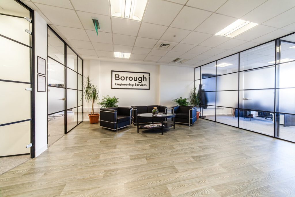 Technical office layout with streamlined utilities – Borough Engineering 22