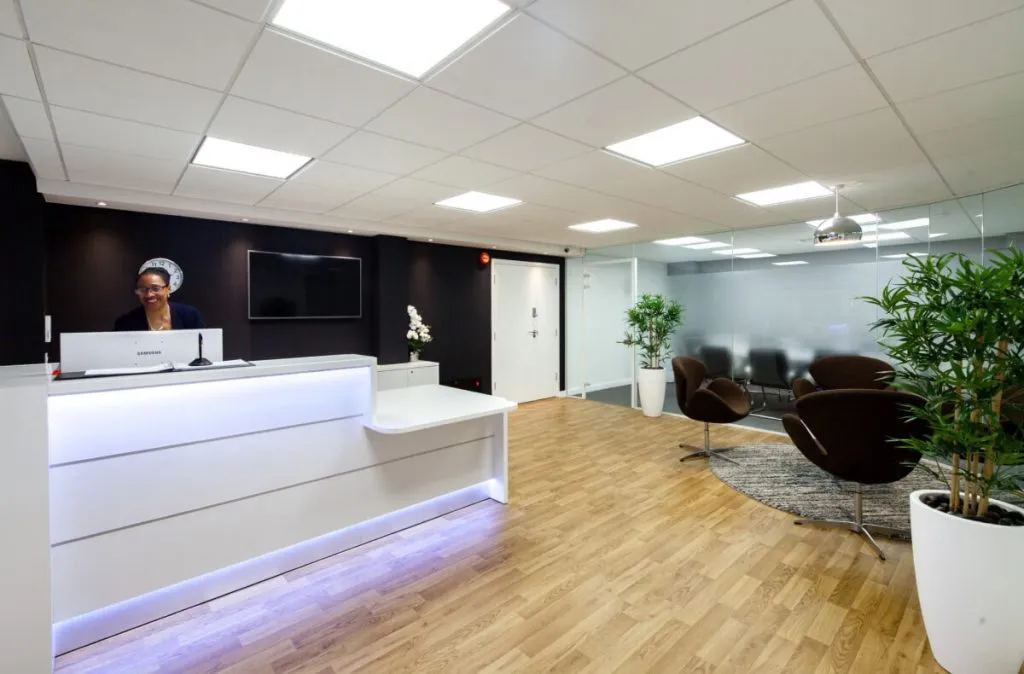 Industrial-themed office interiors for British Plastics Federation