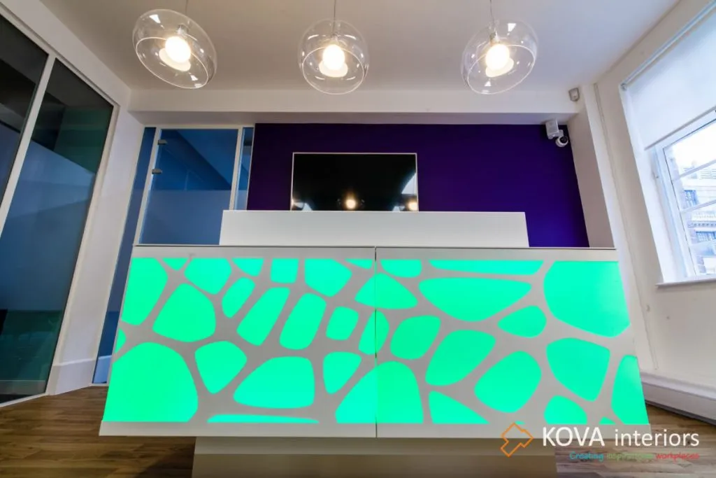 Minimalist office layout for Syntel headquarters