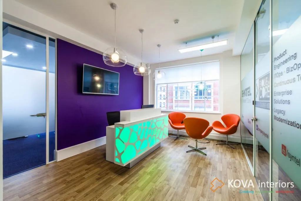 Minimalist office layout for Syntel headquarters