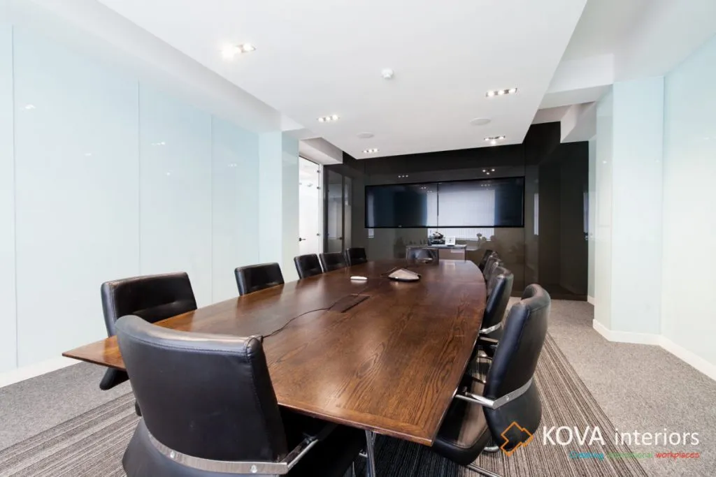 Minimalist office layout for Syntel headquarters